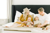 Ann Arbor family session with toddlers in bed