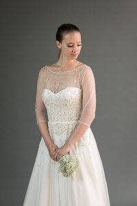 illusion neckline wedding dress with sleeves