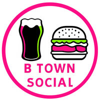 b town social logo  with pint and burger