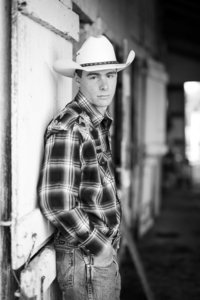 senior photos wearing cowboy hat black and white senior photos of triway graduate wooster ohio photographed by Jamie Lynette Photography Canton Ohio Wedding and Senior Photographer