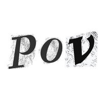 Magazine ripped out letters that say POV