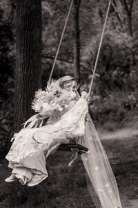 Magical bridal portrait from a Pennsylvania flower farm elopement.