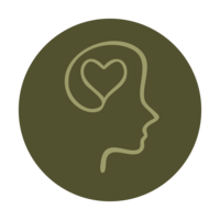 head with heart on it icon