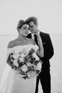 Bonneville Salt Flats Elopement with bride and groom
