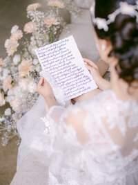 Bride reading vow image