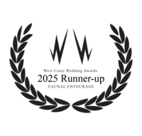 Westcoast weddings runner up 2025 wedding photographer badge.