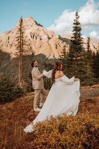 Groom and Groom Kissing