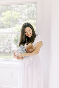 Image of mom and baby taken by a boston newborn photographer