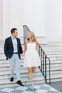bride and groom smiling after wedding ceremony