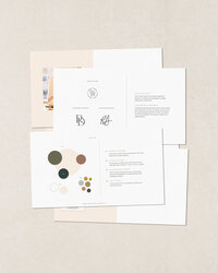 elegant, earthy, and warm brand board design for nature inspired artist