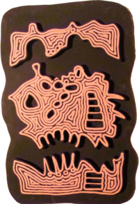 Tableau de Paul Tenèze issu de la collection Labyrinthes. Tableau n°21