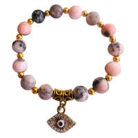 evil eye bracelet with crystals on it. infused with reiki
