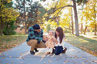 Family portraits with toddler at UNM, Albuquerque, NM