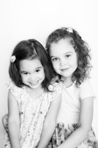 Edmonton studio portrait of little girls sisters