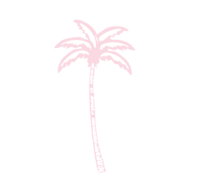 Pink, handdrawn palm tree icon