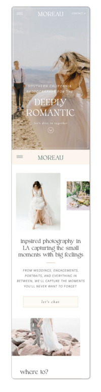 One of Palme Design Co's showit website templates for photographers