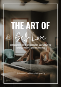 The cover of 'The Art of Self-Love Before Finding Someone Else' workbook. Features a cozy room setting with a person lying on a bed, highlighting self-reflection and personal growth. Text reads 'Rediscover Yourself, Set Boundaries, and Embrace the Love You Deserve.