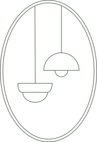 Brand icon featuring ceiling lamps for luxury interior design in Frisco, TX.