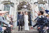 bride and groom exiting ceremony