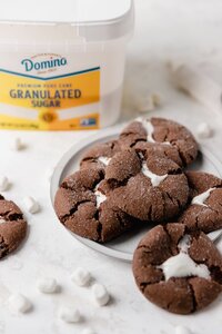 chocolate cookies with a marshmallow filling