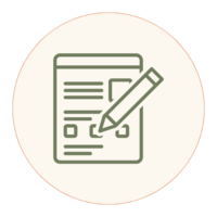 Icon of a form and pencil representing project intake