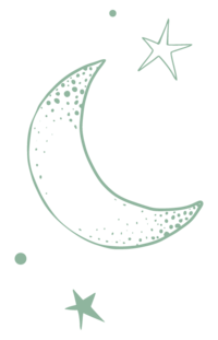 moon and stars illustration