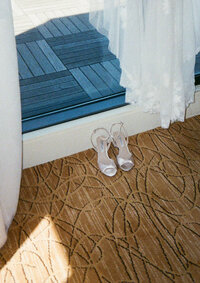 Vibrant wedding photography on film at a hotel