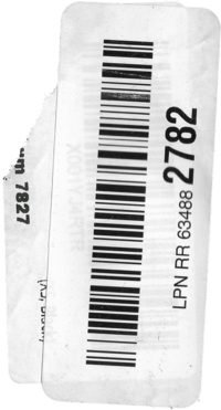 white barcode sticker
