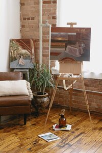 Art studio with easel