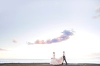 maui sunset elopement portrait at olowalu with pastel skies