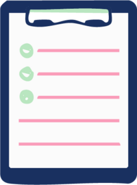 Simple illustration of a blue clipboard