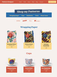 Shop page Artwork & Designs Showit website template The Template Emporium