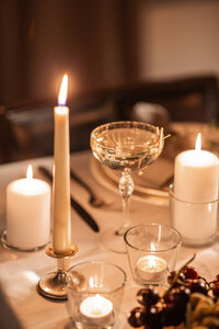 dinner party with candles