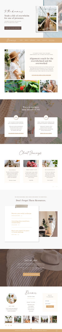 Screen shot of a website home page filled with sunny images and playful text