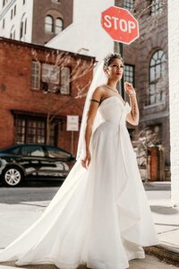 strapless wedding dress with full skirt