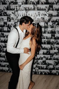 bride and groom share kiss after ceremony in texas