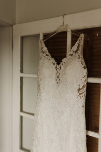 Lafayette Square St. Louis wedding getting ready detail portrait of dress