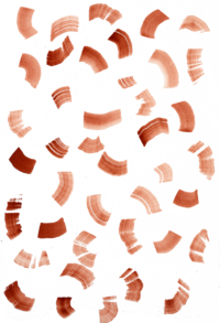 Surface pattern designer jaime reynolds shows an available print and pattern of simple brushstrokes in brown