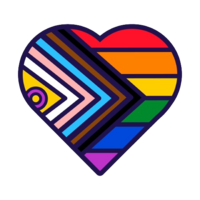 Rainbow inclusion heart flag