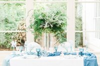 Beautiful table setting for a wedding reception