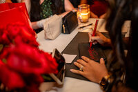 Cat Lauren Calligraphy customizing cosmetics bags for SheGLAM