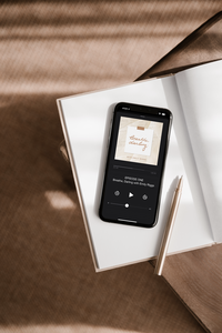 Flatlay of iPod with brand design - Marrow Design