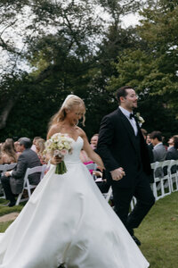 Newlyweds after the wedding ceremony at Primrose Cottage in Atlanta, GA