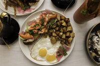 delicious plate of fried eggs and potatoes