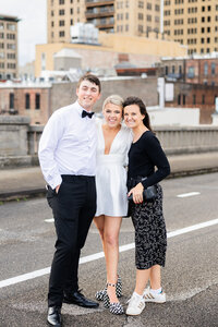 Eleanor Stenner with bride and groom at Birmingham wedding 