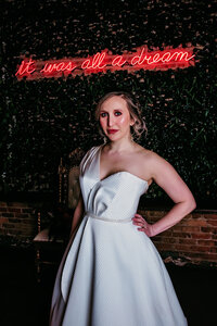 Pearl beaded wedding dress, a-line