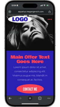Showit Website Template - Aquarius - On Mobile
