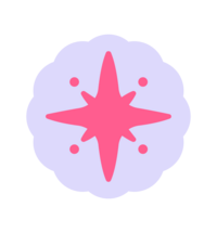 Light purple circular background and hot pink star