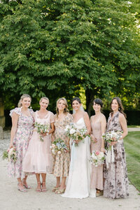 bride-and-bridesmaids-in-french-garden