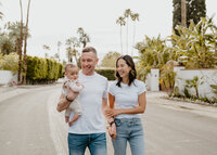 family walking streets of palm springs